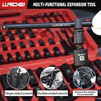 LLNDEI 1/4 & 3/8 Inch Drive Impact Socket Set, 186 Pieces